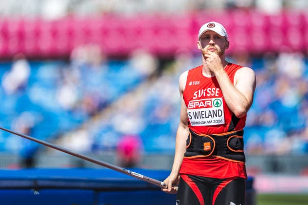European Athletics Championships; Birmingham, 13.08.2026 BIRMINGHAM, UNITED KINGDOM - AUGUST 13: Simon Wieland (Switzerland) during the qualification of the mens javelin throw at the European Athletics Championships; Birmingham on August 13, 2026 in Birmingham, United Kingdom. *** European Athletics Championships, Birmingham, August 13, 2026 BIRMINGHAM, UNITED KINGDOM AUGUST 13 Simon Wieland of Switzerland during the men s javelin throw qualifying round at the European Athletics Championships in Birmingham on August 13, 2026, in Birmingham, United Kingdom Copyright: xBEAUTIFULxSPORTS UlfxSchillerx
