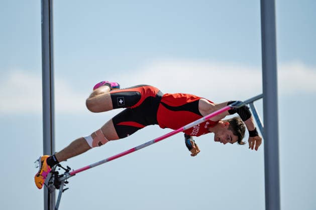 BIRMINGHAM, UNITED KINGDOM - AUGUST 13: Leon Krummenacher of Switzerland competes in the Men s Decathlon Pole Vault during the European Athletics Championships at Alexander Stadium on August 13, 2026 in Birmingham, United Kingdom. England United Kingdom Copyright: xBEAUTIFULxSPORTS TobiasxLacknerx