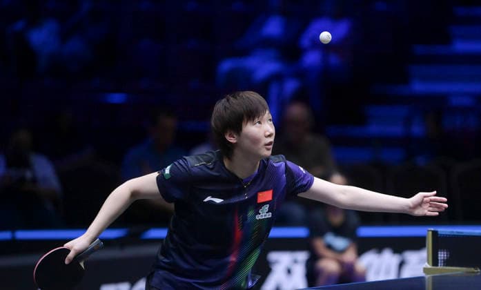 (260813) -- MALMO, Aug. 13, 2026 -- Wang Manyu competes during the women s singles round of 32 match between Wang Manyu of China and Chien Tung-Chuan of Chinese Taipei at the WTT Europe Smash Sweden 2026 in Malmo, Sweden, Aug. 13, 2026. ) (SP)SWEDEN-MALMO Table tennis, Tischtennis WTT EUROPE SMASH 2026-WOMEN S SINGLES WengxXinyang 