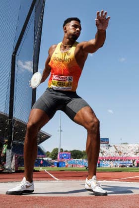 BIRMINGHAM, GREAT BRITAIN - AUGUST 13, 2026: Leo NEUGEBAUER (GER Germany) competes in the discus throw of the decathlon during the European Athletics Championships at Alexander Stadium on August 13, 2026 in Birmingham, Great Britain. Great Britain Copyright: xAxelxKohringx
