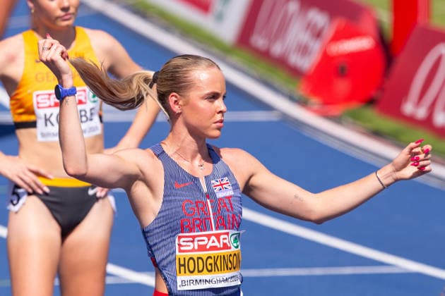 Keely Hodgkinson of Great Britain and Northern Ireland ahead Womens 800m semi final at the European Athletics Championships at Alexander Stadium in Birmingham, England  Copyright: xSeanxWalshx Sportspressphoto_SPR205446