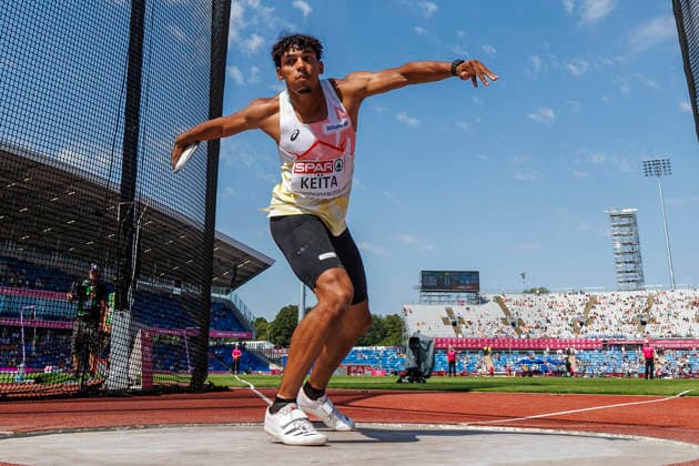 BIRMINGHAM, GREAT BRITAIN - AUGUST 13, 2026: Dai KEÏTA (BEL Belgium) competes in the discus throw of the decathlon during the European Athletics Championships at Alexander Stadium on August 13, 2026 in Birmingham, Great Britain. Great Britain Copyright: xAxelxKohringx
