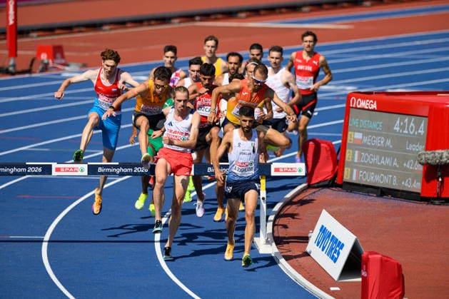 BIRMINGHAM, GREAT BRITAIN - August 13: General picture of the 3000 metres steeplechase semi-final run during the European Athletics Championships 2026 at Alexander Stadium in Birmingham, Great Britain (Photo by Sven Beyrich Sports Press Photo)  Copyright: xSvenxBeyrich SportsxPressxPhotox Sportspressphoto_SPR205518