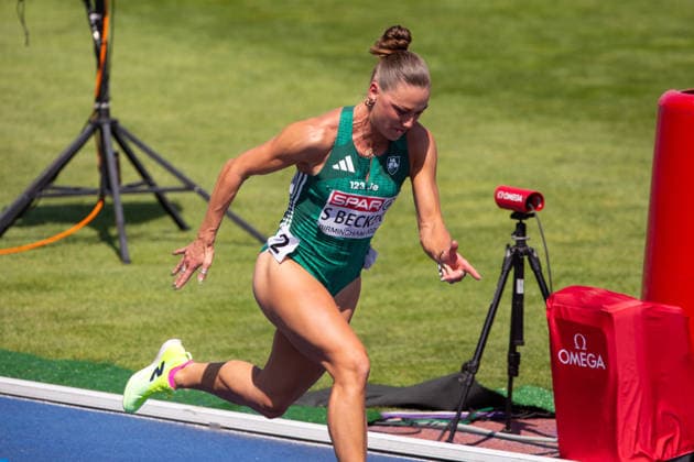 Sophie Becker of Ireland in action in the Womens 400m semi final at the European Athletics Championships at Alexander Stadium in Birmingham, England  Copyright: xSeanxWalshx Sportspressphoto_SPR205556
