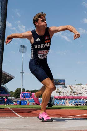 BIRMINGHAM, GREAT BRITAIN - AUGUST 13, 2026: Sander SKOTHEIM (NOR Norway) competes in the discus throw of the decathlon during the European Athletics Championships at Alexander Stadium on August 13, 2026 in Birmingham, Great Britain. Great Britain Copyright: xAxelxKohringx