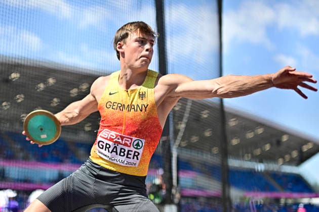 Amadeus GRAEBER (Germany, Eintracht Frankfurt, 100m DECATHLON Men) GBR, European Athletics Championships, Athletics, 13.08.2026, GBR, European Athletics Championships, Athletics, 13.08.2026, Birmingham *** Amadeus GRAEBER Germany, Eintracht Frankfurt, Men s 100m Decathlon GBR, European Athletics Championships, Track and Field, August 13, 2026, GBR, European Athletics Championships, Track and Field, August 13, 2026, Birmingham Copyright: xEibnerxPressefoto JanxPapenfussx EP_JPS