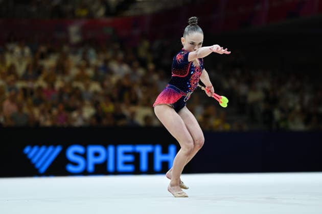 Stiliana Nikolova (Bulgarien) Weltmeisterschaften Rhythmische Sportgymnastik - Qualifikation Einzel 13.08.2026 Weltmeisterschaften Rhythmische Sportgymnastik - Qualifikation Einzel 13.08.2026, Frankfurt *** Stiliana Nikolova, Bulgaria, Rhythmic Gymnastics World Championships, Individual Qualification, August 13, 2026, Rhythmic Gymnastics World Championships, Individual Qualification, August 13, 2026, Frankfurt Copyright: xEibner-Pressefoto xHoepnerx EP_PHR