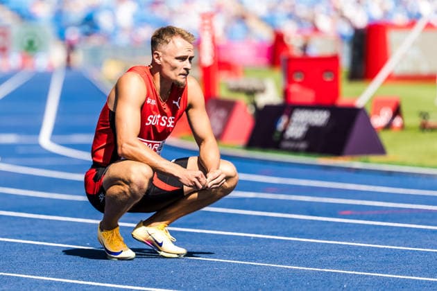 European Athletics Championships; Birmingham, 13.08.2026 BIRMINGHAM, UNITED KINGDOM - AUGUST 13: Felix Svensson (Switzerland) after the qualification of the mens 200 m on August 13, 2026 in Birmingham, United Kingdom. *** European Athletics Championships, Birmingham, August 13, 2026 BIRMINGHAM, UNITED KINGDOM AUGUST 13 Felix Svensson of Switzerland after the men s 200-meter qualifying round on August 13, 2026, in Birmingham, United Kingdom Copyright: xBEAUTIFULxSPORTS UlfxSchillerx