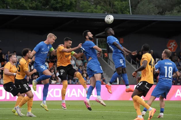 August 13, 2026, Riga, Latvia: Modou Saidy of RFS and Nemanja Tekijaski of Jablonec in action during the UEFA Europa Conference League third qualifying round game between LatviaÃ¢â‚¬â ¢s FK RFS and Czech Republic Jablonec FC teams in Riga, Latvia 13.08.2026. Latvia Sports - August 13, 2026  - ZUMAk209 20260813_zsp_k209_015 Copyright: xRomansxKoksarovx