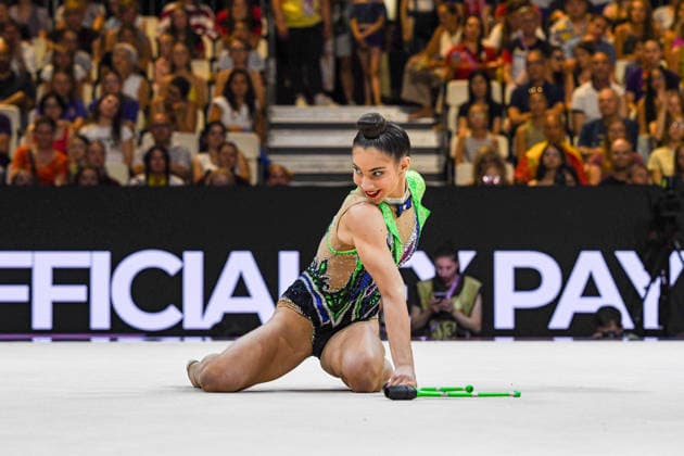 August 13, 2026, Frankfurt, Hesse, Germany: Egyptian gymnast FARIDA BAHNAS competes in the 42nd Rhythmic gymnastics, Rhythmische Sportgymnastik, RSG World Championships qualifiers in the Festhalle in Frankfurt, Hesse, Germany on Thursday, August 13, 2026. 2026 Rhythmic Gymnastics World Championships Qualifying  - ZUMAd168 20260813_zsp_d168_031 Copyright: xKaixDambachx