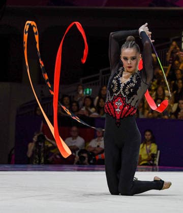 August 13, 2026, Frankfurt, Hesse, Germany: Ukrainian gymnast TAISIIA ONOFRIICHUK competes in the 42nd Rhythmic gymnastics, Rhythmische Sportgymnastik, RSG World Championships qualifiers in the Festhalle in Frankfurt, Hesse, Germany on Thursday, August 13, 2026. 2026 Rhythmic Gymnastics World Championships Qualifying  - ZUMAd168 20260813_zsp_d168_033 Copyright: xKaixDambachx