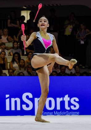 August 13, 2026, Frankfurt, Hesse, Germany: Azerbaijani gymnast FIDAN GURBANLI competes in the 42nd Rhythmic gymnastics, Rhythmische Sportgymnastik, RSG World Championships qualifiers in the Festhalle in Frankfurt, Hesse, Germany on Thursday, August 13, 2026. 2026 Rhythmic Gymnastics World Championships Qualifying  - ZUMAd168 20260813_zsp_d168_045 Copyright: xKaixDambachx