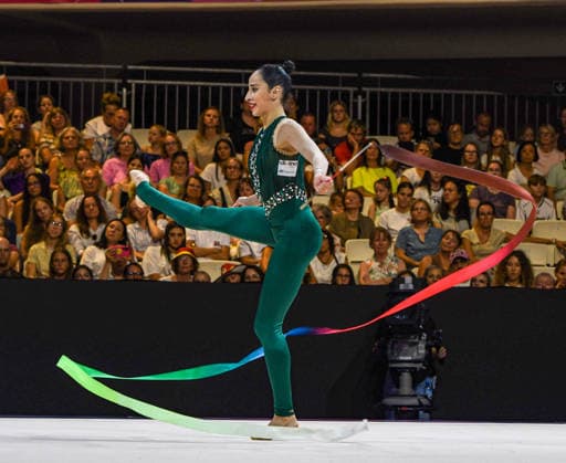 August 13, 2026, Frankfurt, Hesse, Germany: Spanish gymnast ALBA BAUTISTA competes in the 42nd Rhythmic gymnastics, Rhythmische Sportgymnastik, RSG World Championships qualifiers in the Festhalle in Frankfurt, Hesse, Germany on Thursday, August 13, 2026. 2026 Rhythmic Gymnastics World Championships Qualifying  - ZUMAd168 20260813_zsp_d168_046 Copyright: xKaixDambachx