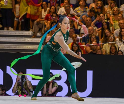 August 13, 2026, Frankfurt, Hesse, Germany: Spanish gymnast ALBA BAUTISTA competes in the 42nd Rhythmic gymnastics, Rhythmische Sportgymnastik, RSG World Championships qualifiers in the Festhalle in Frankfurt, Hesse, Germany on Thursday, August 13, 2026. 2026 Rhythmic Gymnastics World Championships Qualifying  - ZUMAd168 20260813_zsp_d168_051 Copyright: xKaixDambachx
