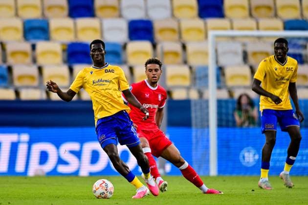 Dunajska Streda , 13Ã08-2026 , MOL Arena , season 2026 2027 , UEFA Conference League play-off football , match between FC DAC 1904 and FC Twente , picture shows DAC player Julien Eymard Bationo DAC 1904 - Twente  x205679600x Copyright: