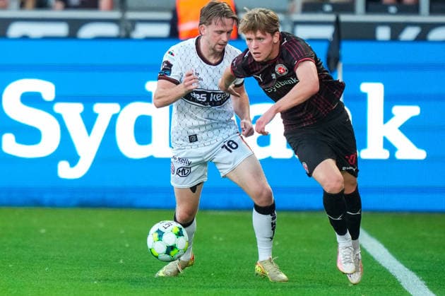 UEFA Europa Conference League Third Qualifying Round Second Leg, MCH Arena, Denmark 13 8 2026 FC Midtjylland vs Bohemians Midtjylland™s Sofis Johannesen and Bohemians™ Darragh Power Sofis Johannesen and Darragh Power 13 8 2026  Copyright: xx 20260813-192948-L-2