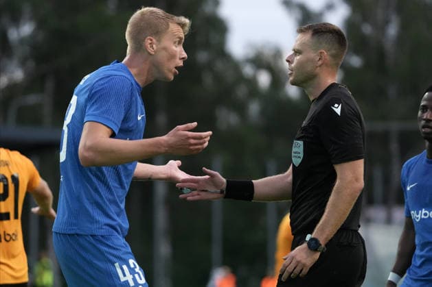 August 13, 2026, Riga, Latvia: Ziga Lipuscek of RFS speaks to the IsraelÃ¢â‚¬â ¢s referee .Yigal Frid during the UEFA Europa Conference League third qualifying round game between LatviaÃ¢â‚¬â ¢s FK RFS and Czech Republic Jablonec FC teams in Riga, Latvia 13.08.2026. Latvia Sports - August 13, 2026  - ZUMAk209 20260813_zsp_k209_024 Copyright: xRomansxKoksarovx