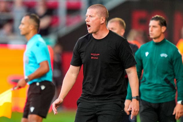 UEFA Europa Conference League Third Qualifying Round Second Leg, MCH Arena, Denmark 13 8 2026 FC Midtjylland vs Bohemians Midtjylland head coach Mike Tullberg Mike Tullberg 13 8 2026  Copyright: xx 20260813-193839-L-2