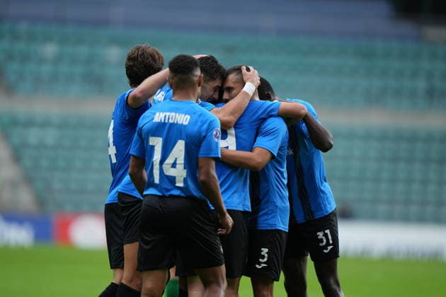 ESP: Flora Tallinn v Inter Escaldes Pablo Molina of Inter Escaldes scores goal and celebrates during UEFA Conference League Q3 between Flora Tallinn v Inter Escaldes played at A. Le Coq Arena, Tallin on August 13, 2026 in Estonia Futbol *** ESP Flora Tallinn vs. Inter Escaldes: Pablo Molina of Inter Escaldes scores a goal and celebrates during the UEFA Conference League Q3 match between Flora Tallinn and Inter Escaldes, played at A Le Coq Arena in Tallinn on August 13, 2026, in Estonia Soccer Copyright: xAgenciaxLOFx