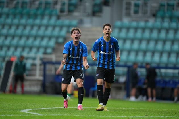 ESP: Flora Tallinn v Inter Escaldes David Lopez of inter and Borja Arellano celebrating during UEFA Conference League Q3 between Flora Tallinn v Inter Escaldes played at A. Le Coq Arena, Tallin on August 13, 2026 in Estonia *** ESP Flora Tallinn vs. Inter Escaldes: David Lopez of Inter and Borja Arellano celebrate during the UEFA Conference League Q3 match between Flora Tallinn and Inter Escaldes, played at A Le Coq Arena in Tallinn on August 13, 2026, in Estonia Copyright: xAgenciaxLOFx