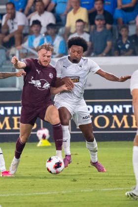 SOCCER - UEFA EL, Pafos vs RBS LIMASSOL,CYPRUS,13.AUG.26 - SOCCER - UEFA Europa League, qualification, Pafos FC vs Red Bull Salzburg. Image shows Yorbe Vertessen (RBS).  GEPAxpictures xXenophonxKarakalo