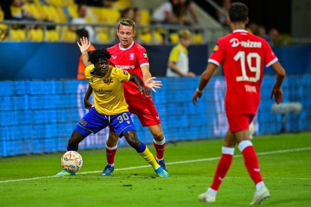 Dunajska Streda , 13Ã08-2026 , MOL Arena , season 2026 2027 , UEFA Conference League play-off football , match between FC DAC 1904 and FC Twente , picture shows DAC player Prince Owusu DAC 1904 - Twente  x205680949x Copyright: