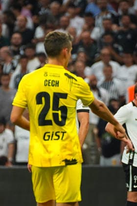 ISTANBUL, TURKEY - AUGUST 13: Frantisek Cech of Hradec Kralove during the UEFA Europa League 2026 27 third qualifying round second leg match between Besiktas JK and Hradec Kralove at Besiktas Park on August 13, 2026 in Istanbul, Turkey. Istanbul Besiktas Turkey Copyright: xSeskimphotox Besiktas-Hradec-1308 (21)