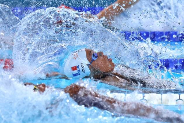 Championnat d Europe de natation PHOTOPQR LE COURRIER PICARD Haslin ; Saint Denis ; 13 08 2026 ; 13 08 26 Championnat d Europe de natation Centre Aquatique Olympique Mary Ambre Moluh finale du 50m dos Photo Fred Haslin -- European Swimming Championships at the Greater Paris Metropolis Olympic Aquatics Centre in Paris Saint Denis 93 France  Copyright: xPHOTOPQR LExCOURRIERxPICARD MAXPxHaslinx 20260813LCP5804 20260813LCP5804