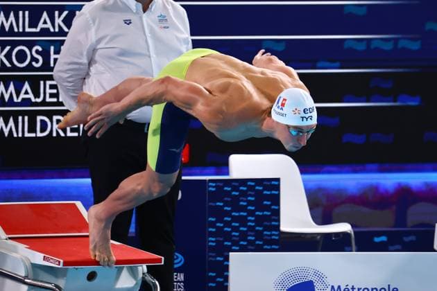 Championnat d Europe de natation PHOTOPQR LE COURRIER PICARD Haslin ; Saint Denis ; 13 08 2026 ; 13 08 26 Championnat d Europe de natation Centre Aquatique Olympique Maxime Grousset finale du 100m papillon Photo Fred Haslin -- European Swimming Championships at the Greater Paris Metropolis Olympic Aquatics Centre in Paris Saint Denis 93 France  Copyright: xPHOTOPQR LExCOURRIERxPICARD MAXPxHaslinx 20260813LCP5780 20260813LCP5780