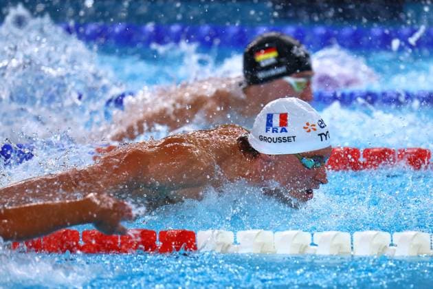 Championnat d Europe de natation PHOTOPQR LE COURRIER PICARD Haslin ; Saint Denis ; 13 08 2026 ; 13 08 26 Championnat d Europe de natation Centre Aquatique Olympique Maxime Grousset finale du 100m papillon Photo Fred Haslin -- European Swimming Championships at the Greater Paris Metropolis Olympic Aquatics Centre in Paris Saint Denis 93 France  Copyright: xPHOTOPQR LExCOURRIERxPICARD MAXPxHaslinx 20260813LCP5781 20260813LCP5781