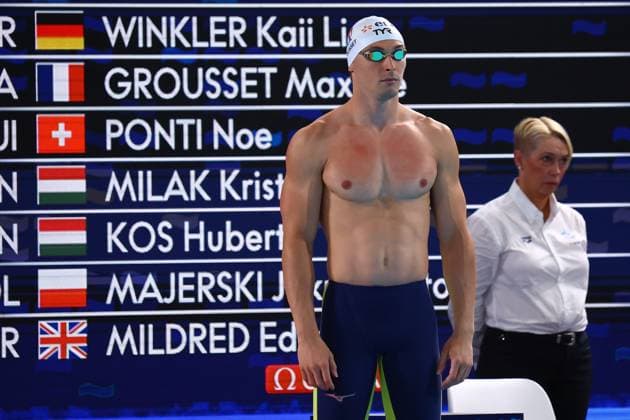 Championnat d Europe de natation PHOTOPQR LE COURRIER PICARD Haslin ; Saint Denis ; 13 08 2026 ; 13 08 26 Championnat d Europe de natation Centre Aquatique Olympique Maxime Grousset finale du 100m papillon Photo Fred Haslin -- European Swimming Championships at the Greater Paris Metropolis Olympic Aquatics Centre in Paris Saint Denis 93 France  Copyright: xPHOTOPQR LExCOURRIERxPICARD MAXPxHaslinx 20260813LCP5788 20260813LCP5788