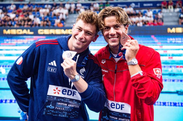 NATATION : Championnat d europe de natation 2026 - PARIS - 13 08 2026 Maxime Gousset (FRA) Noe Ponti (SUI) Saint DenisFrance  Copyright: xBaptistexAutissierx