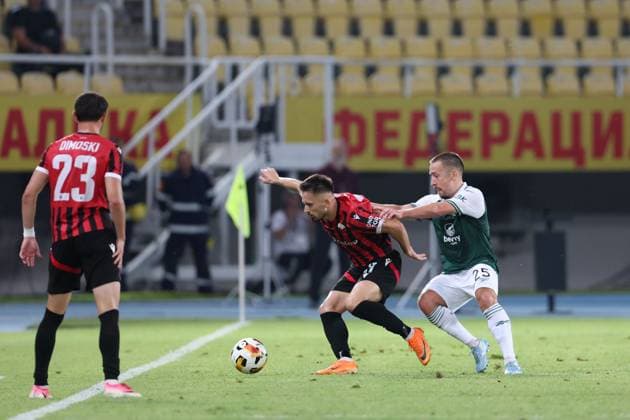 Felix Passlack of Hibernian Shkendija v Hibernian, UEFA Conference League, 3rd Qualifying Round, Second Leg, Football, Nacionalna Arena Toe Proeski, Skopje, North Macedonia - 13 Aug 2026Skopje Nacionalna Arena Tose Proeski United Kingdom  Copyright: xNikolaxKrstic Shutterstockx 17069367ak