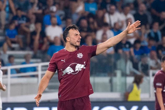 SOCCER - UEFA EL, Pafos vs RBS LIMASSOL,CYPRUS,13.AUG.26 - SOCCER - UEFA Europa League, qualification, Pafos FC vs Red Bull Salzburg. Image shows Haris Tabakovic (RBS).  GEPAxpictures xXenophonxKarakalo
