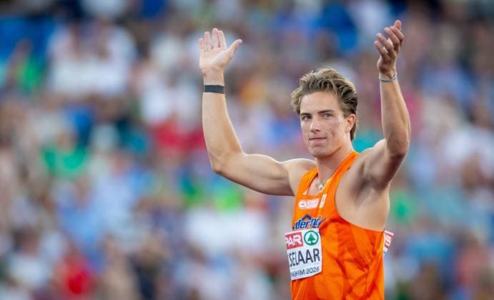 BIRMINGHAM - Jeff Tesselaar in action in the javelin throw of the decathlon during the fourth day of the European Athletics Championships. IRIS VAN DEN BROEK ANP xVIxANPxSportx xxANPxIVx 565406002 originalFilename: 565406002.jpg