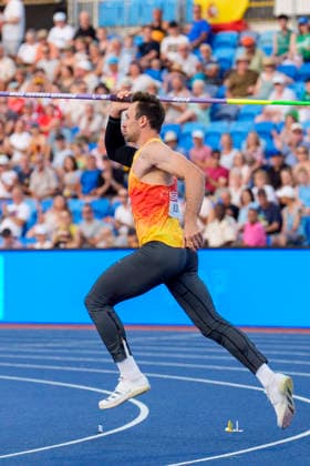 BIRMINGHAM, GREAT BRITAIN - AUGUST 13, 2026 : Niklas KAUL (GER Germany) competing in the javelin throw in the decathlon during the European Athletics Championships at Alexander Stadium on August 13, 2026 in Birmingham, Great Britain. Great Britain Copyright: xLeahxKohringx