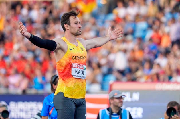BIRMINGHAM, GREAT BRITAIN - AUGUST 13, 2026 : Niklas KAUL (GER Germany) competing in the javelin throw in the decathlon during the European Athletics Championships at Alexander Stadium on August 13, 2026 in Birmingham, Great Britain. Great Britain Copyright: xLeahxKohringx