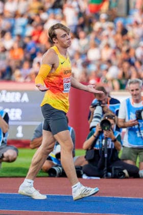 BIRMINGHAM, GREAT BRITAIN - AUGUST 13, 2026 : Amadeus GRÄBER (GER Germany) competing in the javelin throw in the decathlon during the European Athletics Championships at Alexander Stadium on August 13, 2026 in Birmingham, Great Britain. Great Britain Copyright: xLeahxKohringx