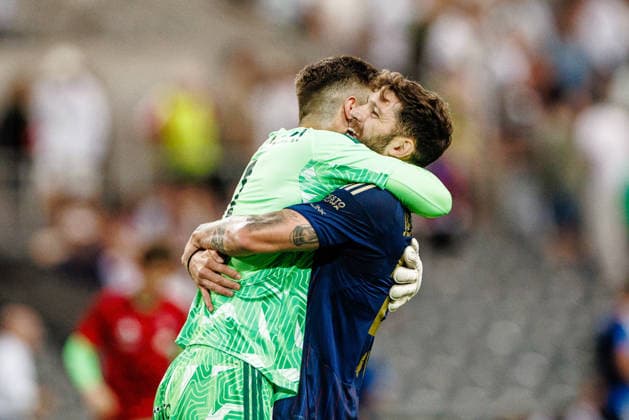 260813 Goalkeeper Kacper Trelowski of Rakow celebrates after the UEFA Conference League qualifying football match between Hammarby and Rakow on August 13, 2026 in Stockholm. Photo: Kenta Jönsson BILDBYRAN COP 210 KJ0361 fotboll football soccer fotball uefa conference league conference league hammarby rakow bbeng jubel *** August 13, 2026: Goalkeeper Kacper Trelowski of Rakow celebrates after the UEFA Conference League qualifying soccer match between Hammarby and Rakow on August 13, 2026 in Stockholm. Photo by Kenta Jönsson, BILDBYRAN COP 210 KJ0361. soccer, football, UEFA Conference League, Conference League, Hammarby, Rakow, BBENG, celebration  Copyright: KENTAxJÖNSSON BB260813KJ046