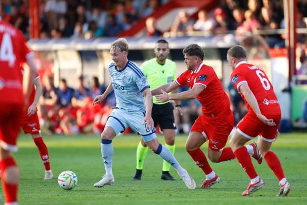 DUBLIN , 13-08-2026, Tolka Park Stadium , season 2026 2027 , UEFA Conference League play-off football . Match between Shelbourne FC and Ajax, Picture shows Ajax player Julian Brandt Shelbourne - Ajax  x205681575x Copyright: