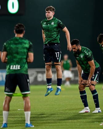 UEFA Europa League Third Qualifying Round Second Leg, Egnatia Arena, Albania 13 8 2026 KF Egnatia vs Shamrock Rovers Shamrock Rovers Luke O Regan during the warm up ahead of the match Luke O Regan during the warm up ahead of the match 13 8 2026  Copyright: xInphox DSC_1802