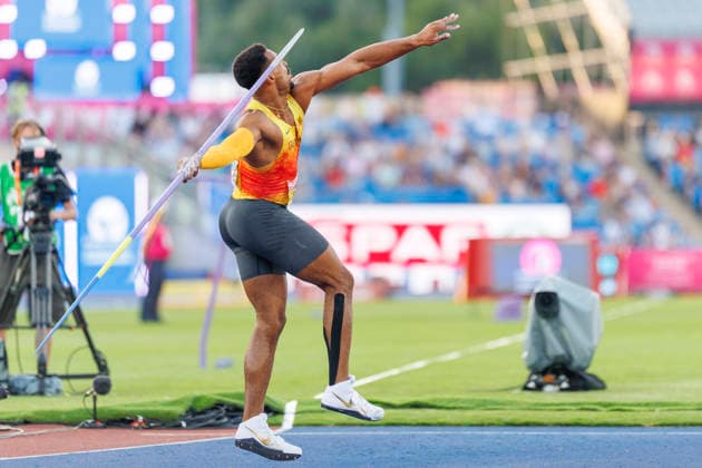 BIRMINGHAM, GREAT BRITAIN - AUGUST 13, 2026: Leo NEUGEBAUER (GER Germany) competes in the javelin throw of the decathlon during European Athletics Championships at Alexander Stadium on August 13, 2026 in Birmingham, Great Britain. Great Britain Copyright: xAxelxKohringx