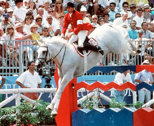 OS, Ridsport: John Whitaker pa Milton, häst. *** Olympics, Equestrian: John Whitaker on Milton, horse 
