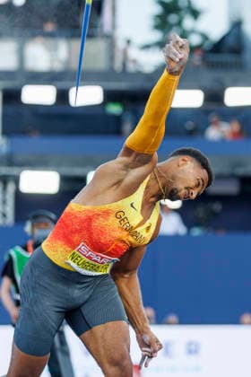 BIRMINGHAM, GREAT BRITAIN - AUGUST 13, 2026: Leo NEUGEBAUER (GER Germany) competing in the javelin throw of the decathlon during European Athletics Championships at Alexander Stadium on August 13, 2026 in Birmingham, Great Britain. Great Britain Copyright: xAxelxKohringx