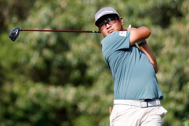 MEMPHIS, TN - AUGUST 13: Ryo Hisatsune of Japan watches his tee shot on No. 7 during the first round of the FedEx St. Jude Championship, August 13, 2026, at TPC Southwind in Memphis, Tennessee. (Photo by Matthew Maxey Icon Sportswire) GOLF: AUG 13 PGA, Golf Herren FedEx St. Jude Championship EDITORIAL USE ONLY Icon260813014