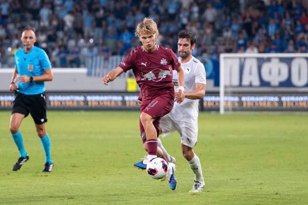 SOCCER - UEFA EL, Pafos vs RBS LIMASSOL,CYPRUS,13.AUG.26 - SOCCER - UEFA Europa League, qualification, Pafos FC vs Red Bull Salzburg. Image shows Frans Kraetzig (RBS).  GEPAxpictures xXenophonxKarakalo