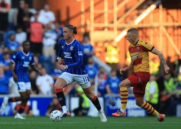Rangers v Jagiellonia BiaÅ‚ystok UEFA Europa League Thelo Aasgaard of Rangers on the ball during the UEFA Europa League Third Qualifying Round Second Leg match at Ibrox Stadium, Glasgow 13 08 2026 UK Newspapers OUT Copyright: xFredxPalmerx FIL-23767-0054