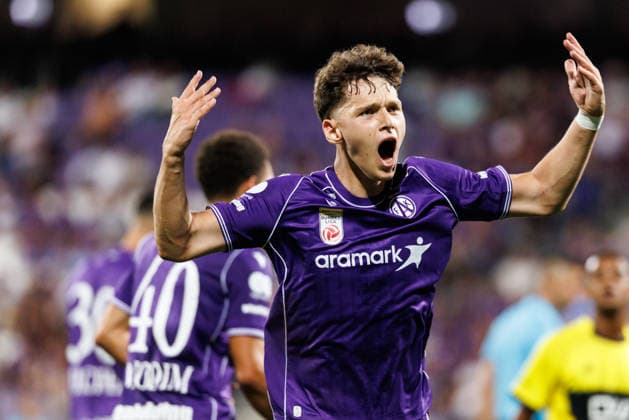 SOCCER - UEFA ECL, A.Wien vs Beita VIENNA,AUSTRIA,13.AUG.26 - SOCCER - UEFA Conference League, qualification, FK Austria Wien vs Beitar Jerusalem. Image shows Matteo Schablas (A.Wien).  GEPAxpictures xArminxRauthner