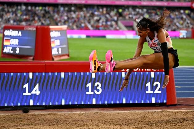 European Athletics Championships Birmingham 2026 - day 4 BIRMINGHAM, ENGLAND - AUGUST 13 : Guisse Saliyya (BEL) in action during the triple jump final on day 4 of the Birmingham 2026 European Athletics Championships on August 13, 2026 in Birmingham, England, 13 08 2026 Birmingham ENGLAND  Copyright: xTomasxSiskx