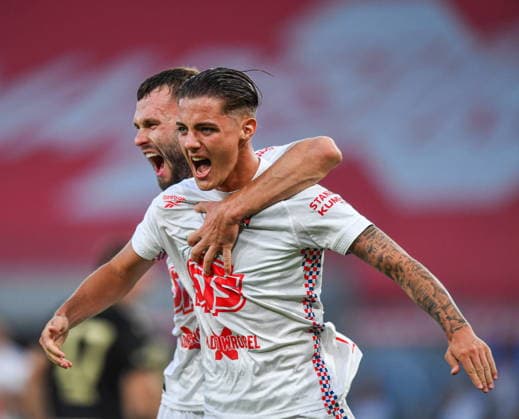 2026.08.13 Zabrze Pilka nozna Liga Europy UEFA Eliminacje 3 Rudna Kwalifikacji Ligi Europy Sezon 2026 2027 Gornik Zabrze - Ferencvaros N z Erik Prekop, Kacper Urbanski, radosc, radosc po golu, radosc po bramce Foto Marcin Bulanda PressFocus 2026.08.13 Zabrze Football UEFA European League Qualifying Third Round Season 2026 2027 Gornik Zabrze - Ferencvaros Erik Prekop, Kacper Urbanski, radosc, radosc po golu, radosc po bramce Credit: Marcin Bulanda PressFocus NEWSPIX.PL --- newspix.pl 